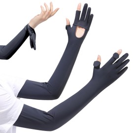 Famimor Arm Cover, UV Protection, Palm Opening, Sunscreen, Summer, Cool Feeling, Sun Protection, Arm Cover, Fingertip Cover, 2 Finger Out, Smartphone Compatible, Anti-Slip, Long, Breathable, Sweat