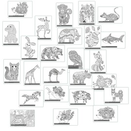 Mindfulness Colouring Postcards: Anti-Stress Art Therapy Postcard Set Drawn in Adult Colouring Book Style