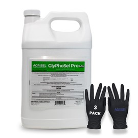 Agrisel GlyPhoSel Pro Weed Killer, Tackles Hard-to-Kill Weeds, Low-Odor, Easy Mixing, Pet Safe, Includes 3-Pack of Agrisel Protective Gloves, 128 Ounces