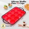 Datunsu Silicone Muffin Pan, Metal Reinforced Frame Regular Size 2.8