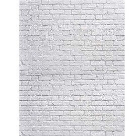 SJOLOON White Brick Wall Backdrop White Brick Photo Backdrop Thin Vinyl Photography Backdrop Background Studio Prop 10931 (6x9FT)
