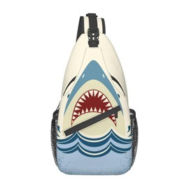 Shark Sling Backpack Chest Bag Crossbody Shoulder Bag Gym Cycling Travel Hiking Daypack For Men Women