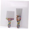 FRCOLOR Practical Haircut Styling Oil Comb 4pcs Retro Pattern Steel
