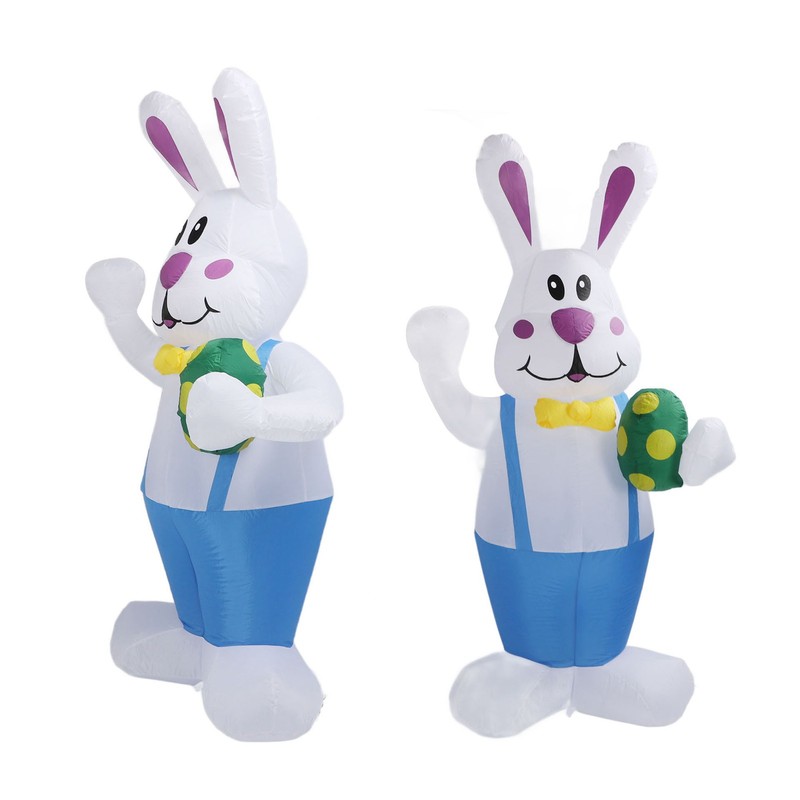 Inflatable Bunny Yard Decoration 6.2ft with LED Lighting Cute Easy