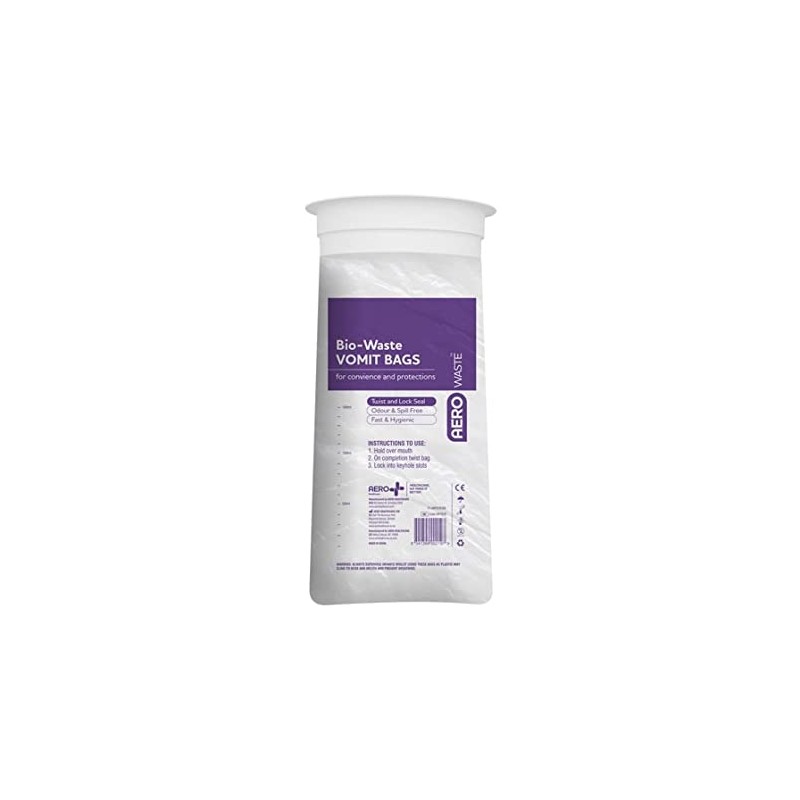 Aero Healthcare AeroWaste Vomit Bag Carton of 50, 50 count,