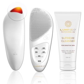 Lumineo SONIC THERMO 6-in-1 Gesichtsreinigungsbürste zur Poren- Peeling- und Mitesserreinigung, IPX7 (mit Reinigungsgel für empfindliche Haut)