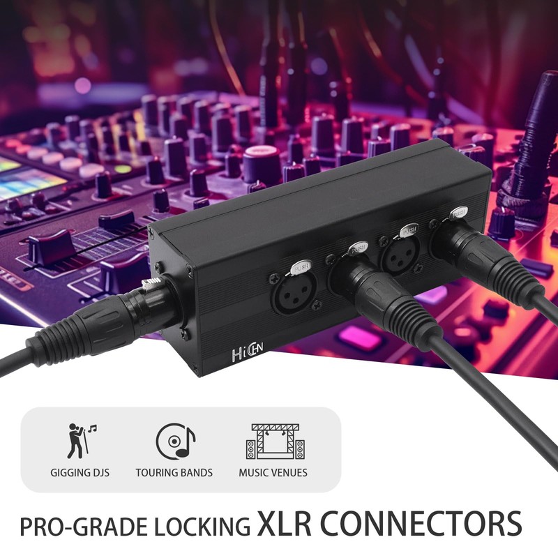 HiCHN 3Pin XLR 1 Male to 4 Female Splitter Converter,