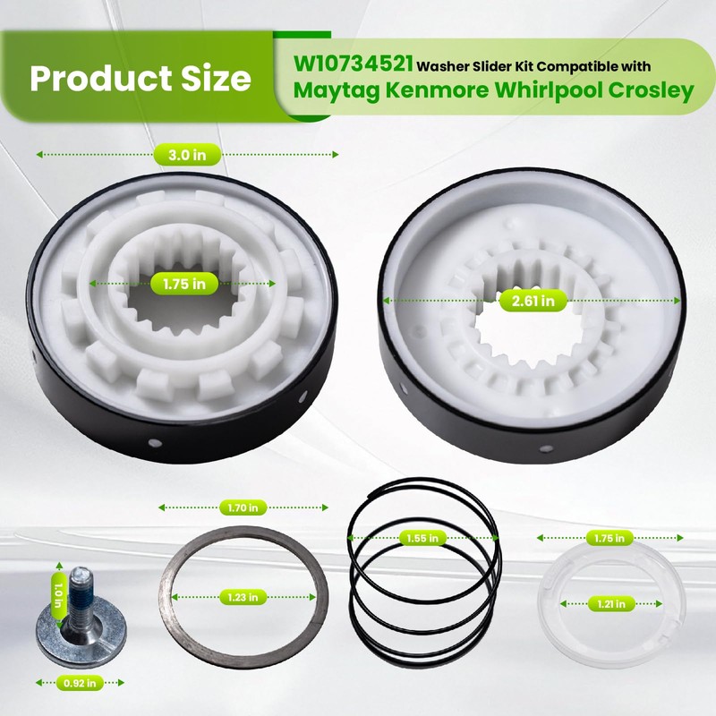 OEM W10734521 Washer Clutch Kit Compatible with Whirlpool Maytag Kenmore