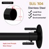 Tanxih Adjustable Corner Shower Curtain Rod L Shaped Black Stretchable