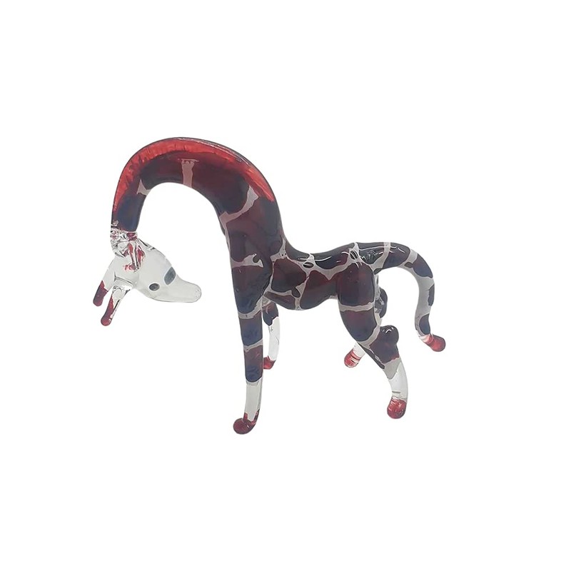 VIE Hand-Blown Glass Sculpture, Giraffe (#009)