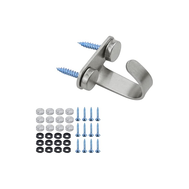 6Pcs Stainless Steel Screws Mount Ceiling Hooks,Robe/Towel Clothes Hook Hanger,