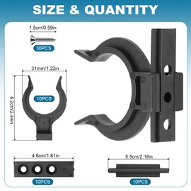 IETWATE 10PCS Kitchen Plinth Clips, Plastic Kitchen Kickboard Clips, Adjustable Kick Board Plinth Clips, Sturdy Skirting Board Clips with 30 Screws, for Sofa Bed Furniture Table