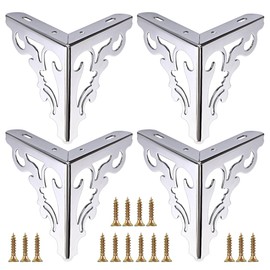 OwnMy 4pcs Metal Furniture Legs Feet, Modern Sofa Cabinet Legs for Repair & Restoration of Dresser, Wardrobe, Tea Table, Worktop Shelves Bed, Weight Capacity of 550 lbs Per Leg (Silver, 15cm/6inch)