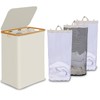efluky Laundry Hamper with Lid, Trio Laundry Hamper with 3