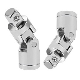 TA-VIGOR 2Pcs 3/8 Inch Drive Universal Joint Socket, Cr-V Spring Loaded Impact Swivel Adapter Set for Ratchet and Wrench, Chrome Vanadium Steel Socket Adapter for Automotive Repair and DIY
