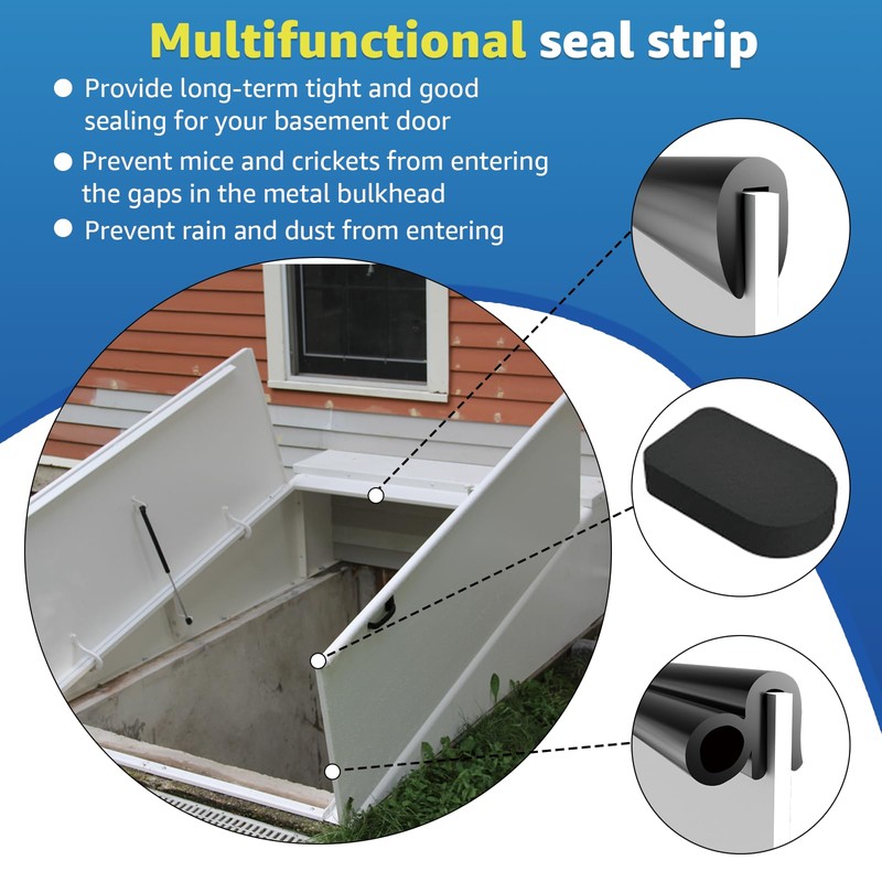 Compatible with Bilco Basement Door Weatherstrip Kit (1 x U
