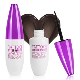 2PCS Tattoo Eyebrow Gel Easy Peel Off【Waterproof】【Long-lasting】【Smudge Proof】#04 Gray Black