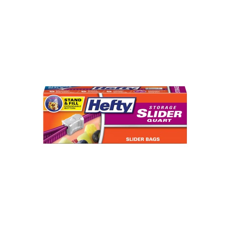 Hefty Slider Bags, Quart, 20 CT