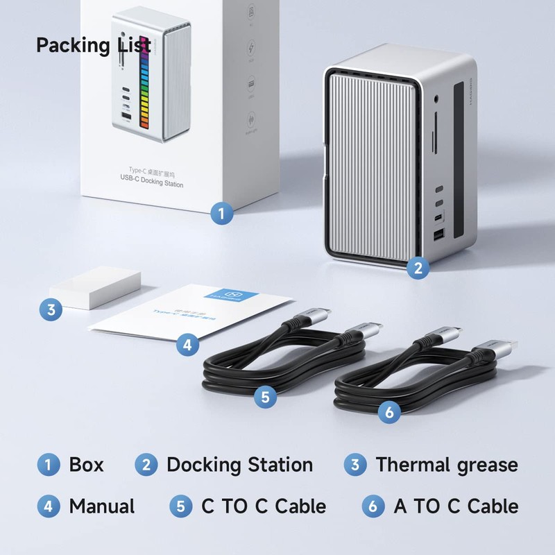 Hagibis USB C Docking Station with M.2 NVMe/SATA SSD Enclosure