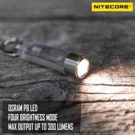 Nitecore Tiki 300 Lumen Keychain Flashlight USB-C Rechargeable EDC Tag