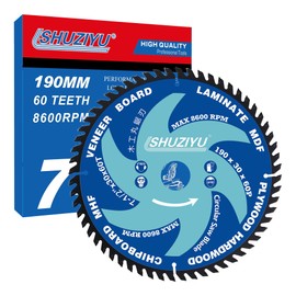 LSHUZIYU. 190 mm 60T, centre hole 30 mm with 25.4-22.23-20-15.88 mm washer, circular saw blade for woodworking, saw blade for wood.