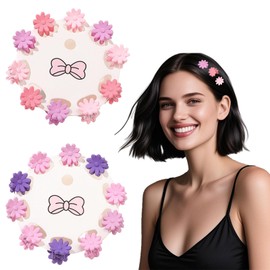 Flomiara 20pcs Hair Claw Clip, Mini Hair Clips, Small Flowers Hairpins Hairs Accessories for Women Girls, Sweet Mini Barrettes Hair Claws Styling Accessories for Photograph Daily Party, Pink Purple