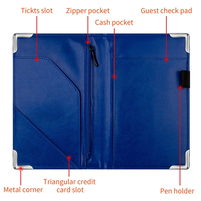 BVYA 2 Pcs Metal Corner Server Book Covers - Waitress