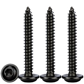 Drenky Self-Tapping Screws Flat Head M5 x 30 mm, Pack of 50 Self-Tapping Screws with Washer, Stainless Steel, A2 V2A Black Wood Screws, Torx Full Thread