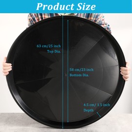 Eccliy 6 Pack Plastic Plant Saucer Heavy Duty Planter Saucers Large Plant Pot Saucers Plastic Water Trays for Indoors and Outdoors Flower Plant Plant Drip (Black,25 Inch)