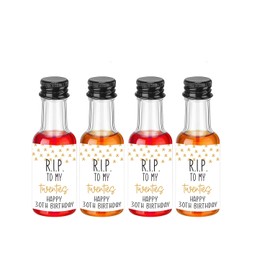 30th Birthday Decorations for Her Him, Rip to My 20s Birthday Stickers Mini Wine Champagne Bottle Labels Decorations Happy 30th Birthday Party Favors Sticker, Funny Party Supplies for Women Men (gold)