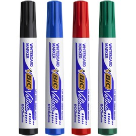 BIC 1701 Whiteboard Marker Velleda ECOlutions (1,4 mm, geruchsarm, 4 fach sortiert) Kartonetui à 4 Stück