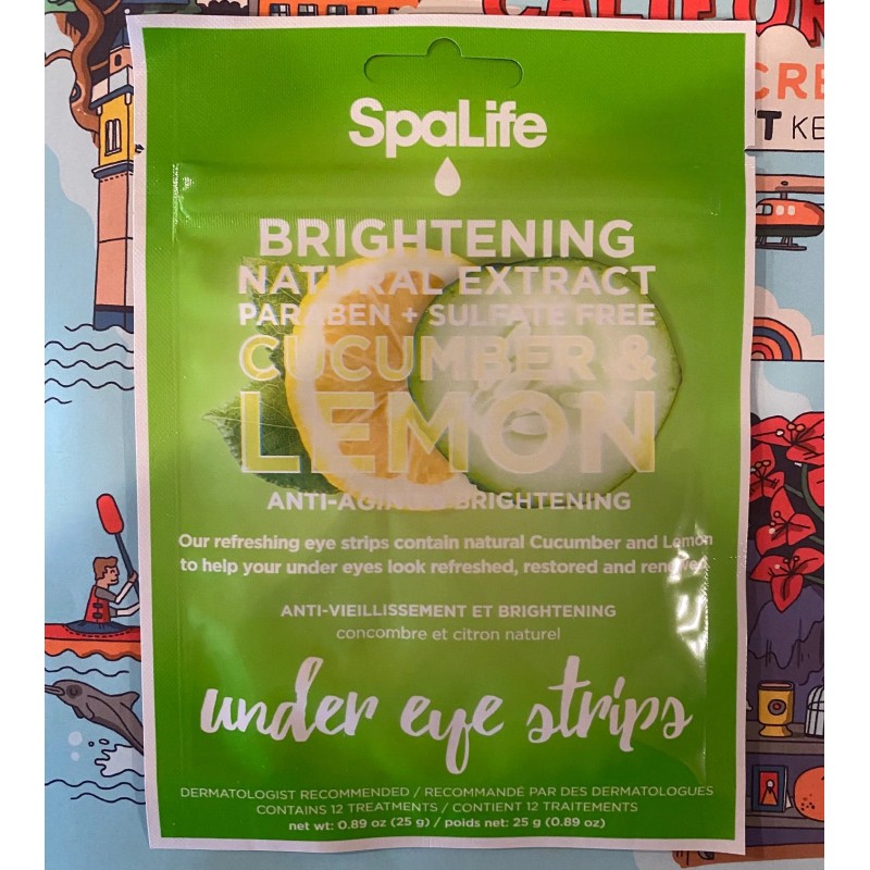 SpaLife Cucumber Lemon Under Eye strips 4 packs 48 Treatments