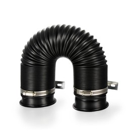 Twilight Garage Universal 3"(76mm) Cold Air Intake Feed Flexible Duct Pipe Induction Kit Filter - Black