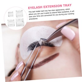 Outanaya 4pcs Crystal Glass Eyelash Extension Pads Gasket for Easy to Clean Portable for Beauty Salons Home Use for Eyelash Application