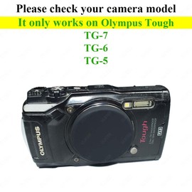 2pcs Rubber Lens Cap for Olympus Tough TG-7 TG-6 TG-5 Red/Black Camera, ULBTER TG7 T6 TG5 Lens Cap Accessories