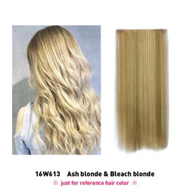 Clip In Hair Extensions 1 Pcs 5 Clips Half Full Head Synthetic Straight Hairpiece Natural Look (Straight, Bleach blonde with Ash blonde)