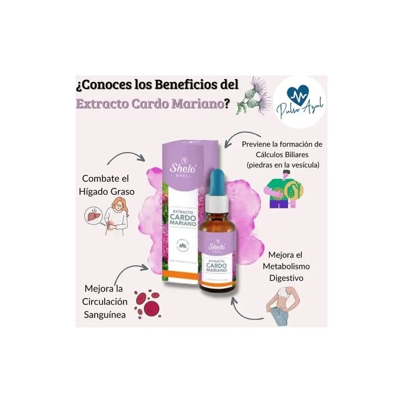 2 Extracto Cardo Mariano, 30ml / Depurador De Higado Shelo