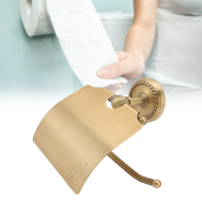 Wall Mounted Toilet Tissue Hanger Antique Twist Pattern Paper Towel