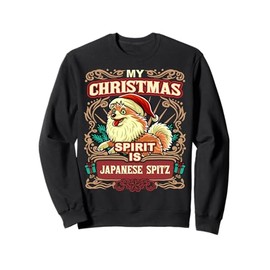 Japanese Spitz My Christmas Spirit Dog Santa Claus Elf X-Mas Sweatshirt