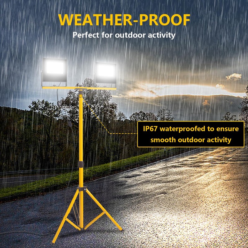 24000 Lumen Work Lights with Stand, 2 Adjustable Head LED