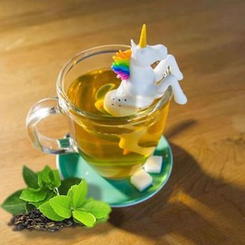 Kreative Silikon-Tee-Ei, Tee-Ei für losen Tee Cute, wiederverwendbare Tee Diffusor Filter. (Buntes Einhorn)