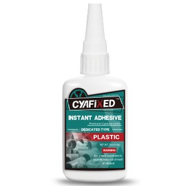 CYAFIXED Super Glue for Plastic, Professional Grade Cyanoacrylate (CA) Instant Adhesive, 2 oz. (56.8 Grams) - Plastic Glue for PVC, ABS, Polycarbonate and Other Plastic Materials