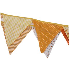 LABRIMP 12 Yellow Series Triangle Flags Cotton Wedding Bunting Party Decorations 90.5 Inch Ideal for Decorations