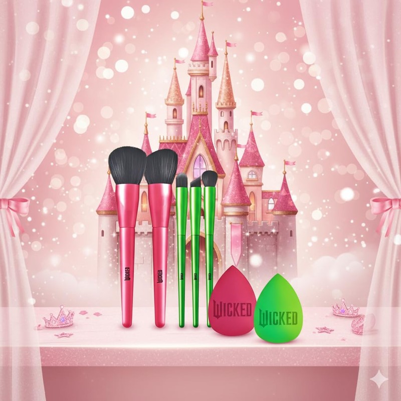 Wicked Makeup Brush & Sponge Set – 2 Face Brushes,