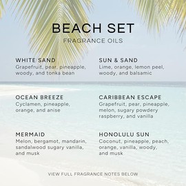 Eternal Essence Oils Eternal Essence Oils Beach Set of 6 Premium Fragrance Oils - Includes White Sand, Ocean Breeze, Honolulu Sun, Mermaid, Caribbean Escape, and Sun & Sand Scented Oils - 10ML