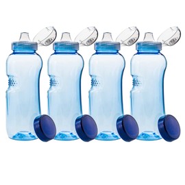 4 x 0,5 L Tritan Trinkflasche mit Trinkdeckel Flip Top Wasserflasche Flasche Sport Fahrrad BPA - frei