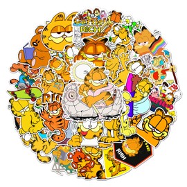 Pack of 50 Gar-field Cat Laptop Stickers, Style for Cars, Motorcycles, Skateboards, Bicycles & More