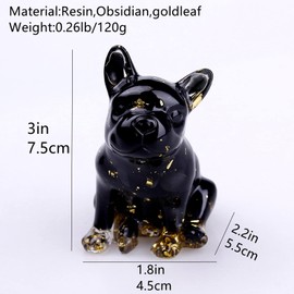 3'' Handcrafted Bulldog Natural Crystal Stone Epoxy Resin Figurines, Collectibles of Colorful Crystal Bulldog Ornaments 2pcs, Gifts and Desktop Decoration for Interior Space and Reiki（Brave Couple）