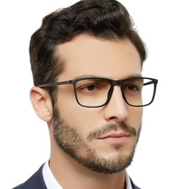 OCCI CHIARI Computer Reading Glasses Men 5.0 Strength Anti Blue Light Readers 5.00 Black Rectangle Reader for Male 500