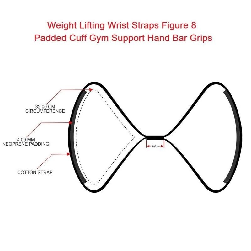 DMX INTL Figure 8 Lifting Straps Premium Quality Neoprene Padded